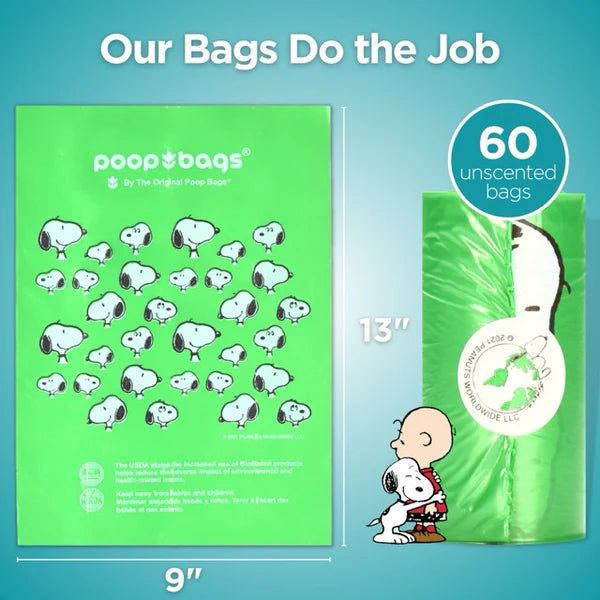 Snoopy The Original Poop Bags 60 Count Refills