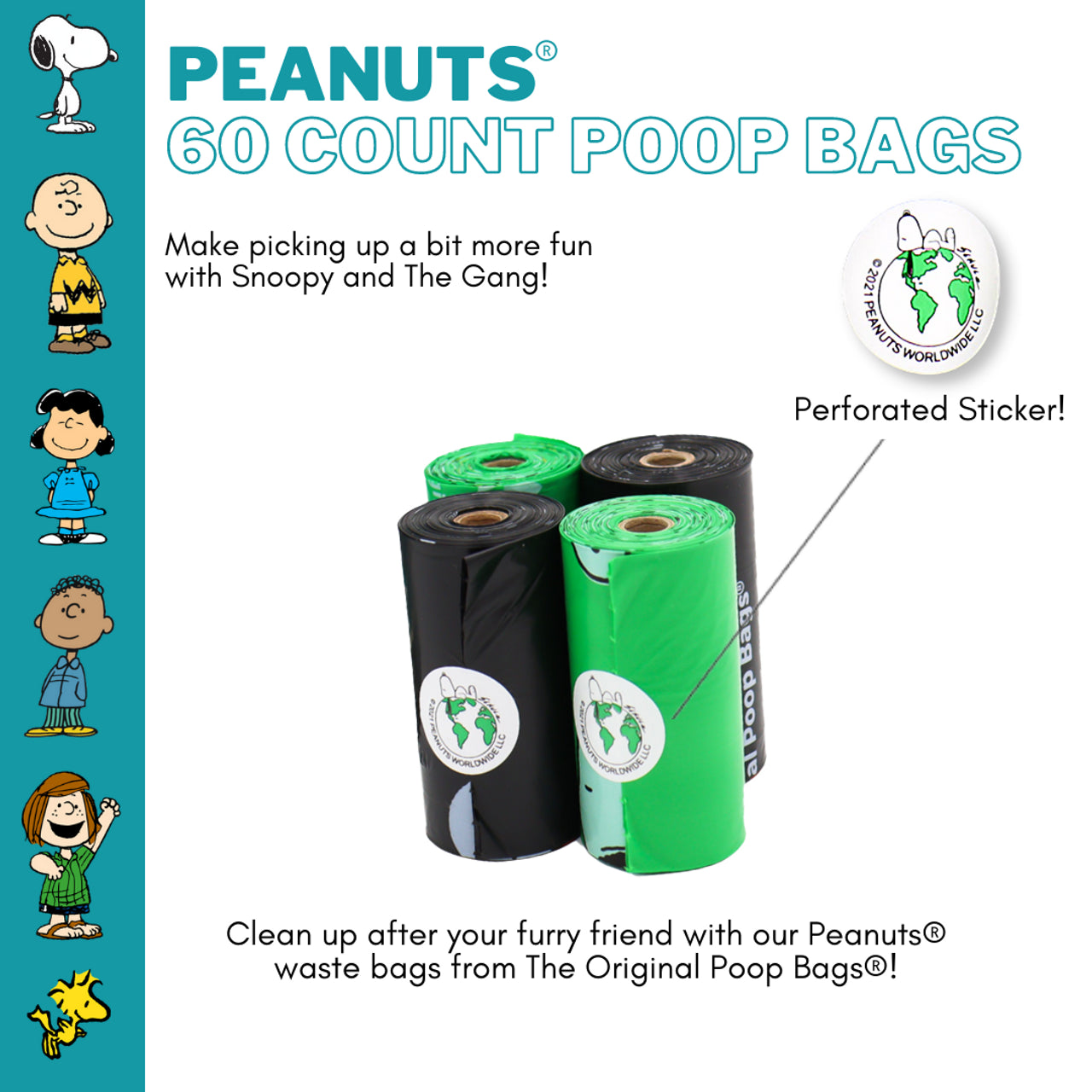 Snoopy The Original Poop Bags 60 Count Refills