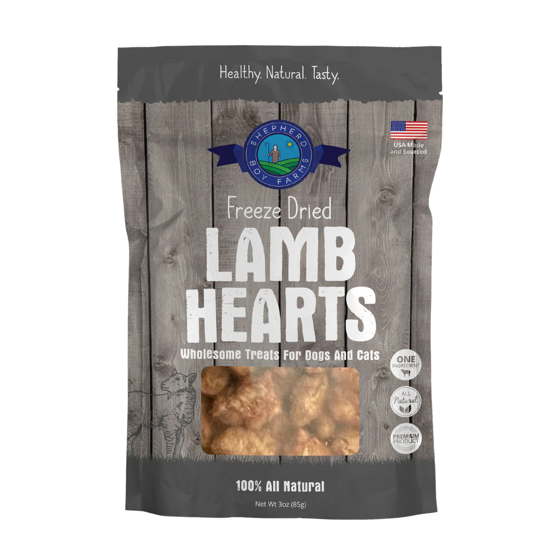 Shepherd Boy Farms FD Lamb Hearts Treats 3oz
