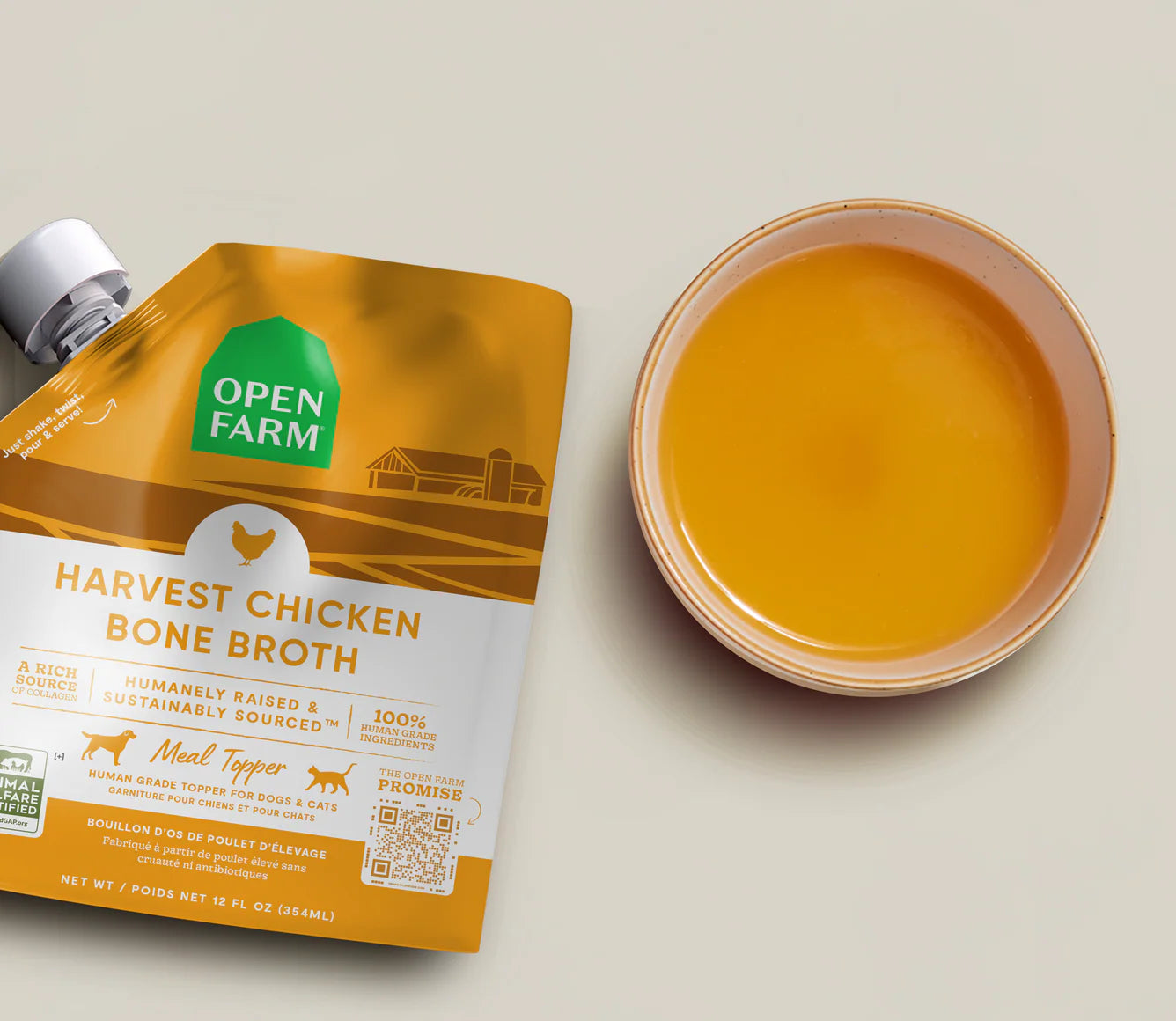 Open Farm Harvest Chicken Bone Broth 12oz