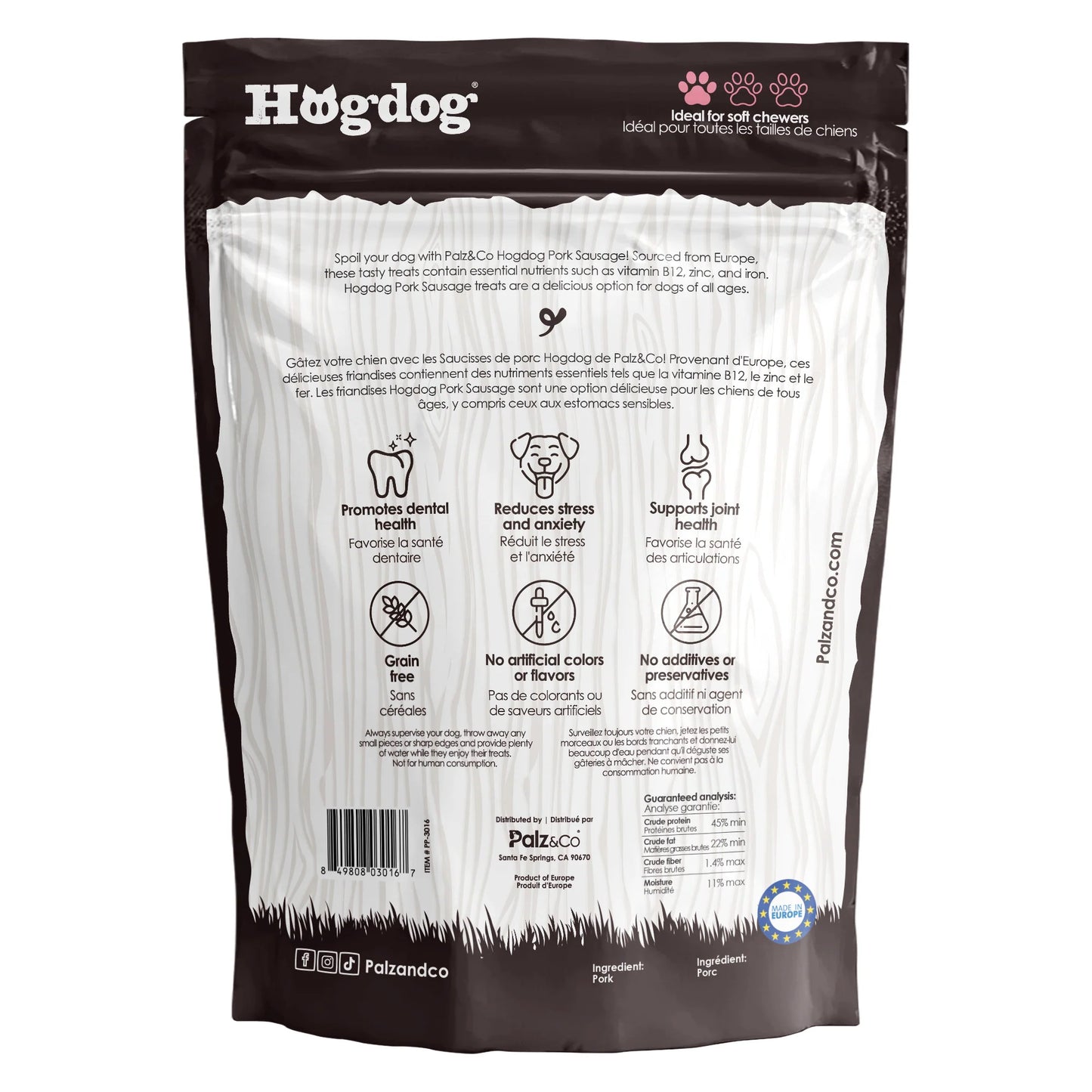Palz & Co Hogdog Pork Sausage 8 Pack