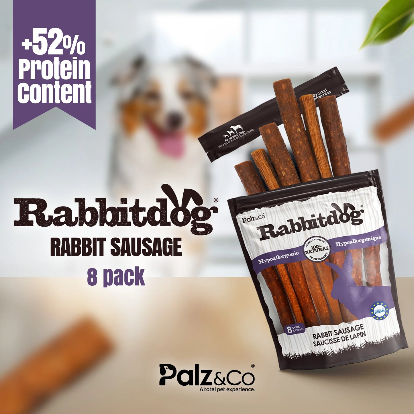 Palz & Co RabbitDog Rabbit Sausage 8 Pack