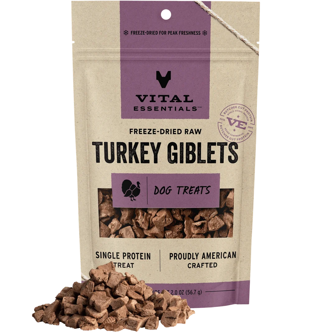 VITAL Essentials Turkey Giblets Dog Treats 2oz