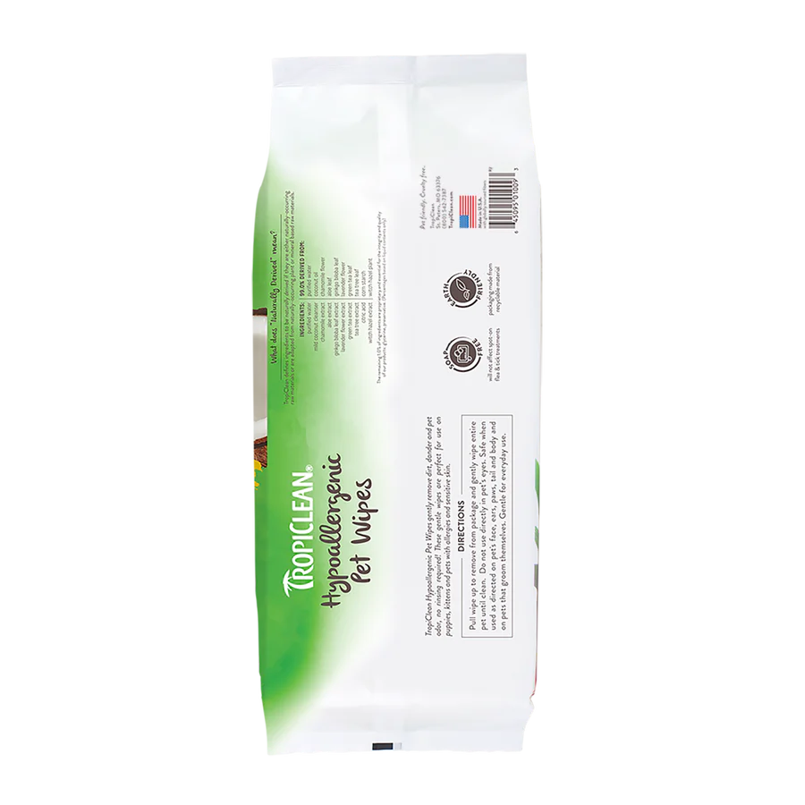 TropicClean Hypoallergenic Pet Wipes 100