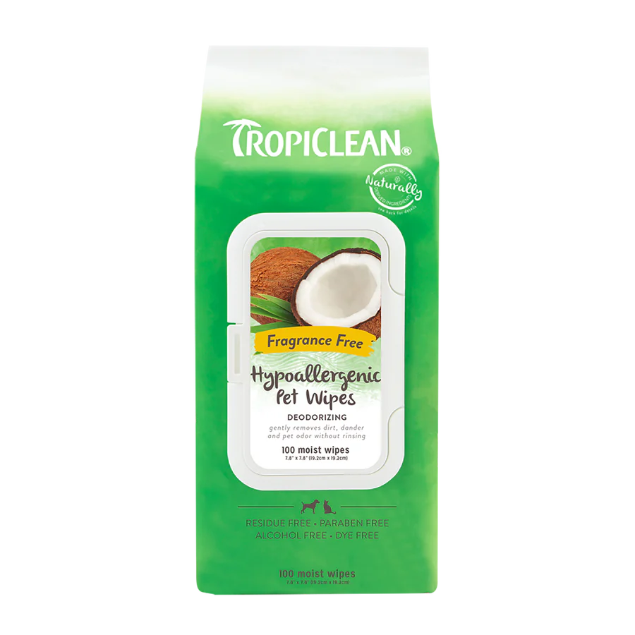 TropicClean Hypoallergenic Pet Wipes 100