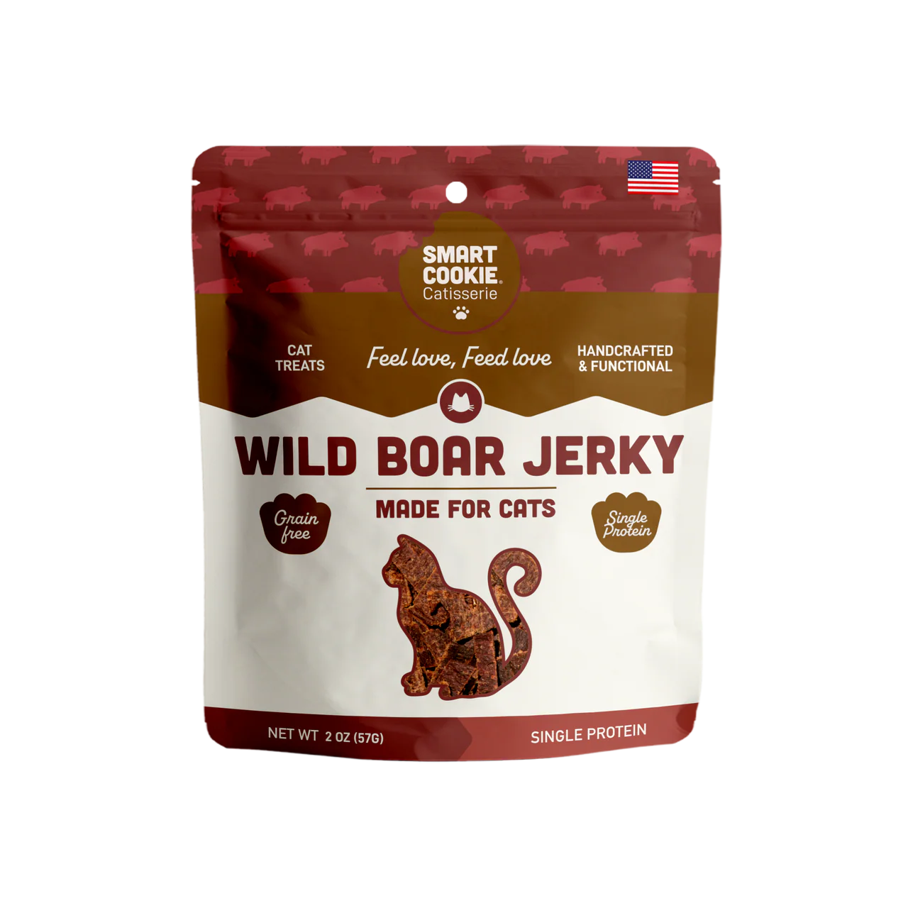 Smart Cookie Wild Boar Jerky Cat Treats 2oz