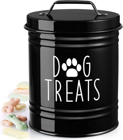 Black Dog Treat Tin Canister/Jar