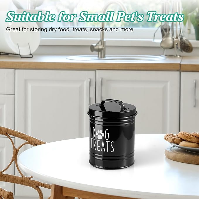 Black Dog Treat Tin Canister/Jar