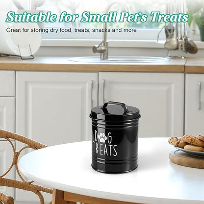 Black Dog Treat Tin Canister/Jar