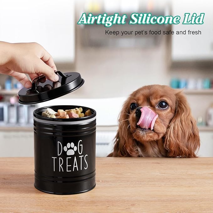 Black Dog Treat Tin Canister/Jar