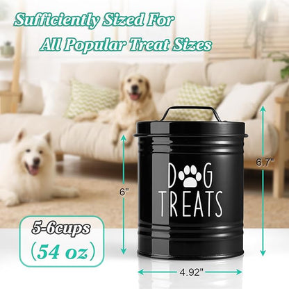 Black Dog Treat Tin Canister/Jar