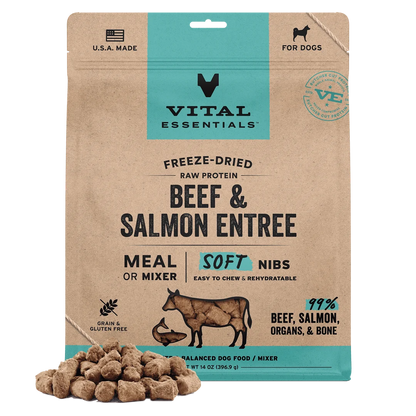 Vital Essentials Beef & Salmon Entree Soft Nibs 14oz
