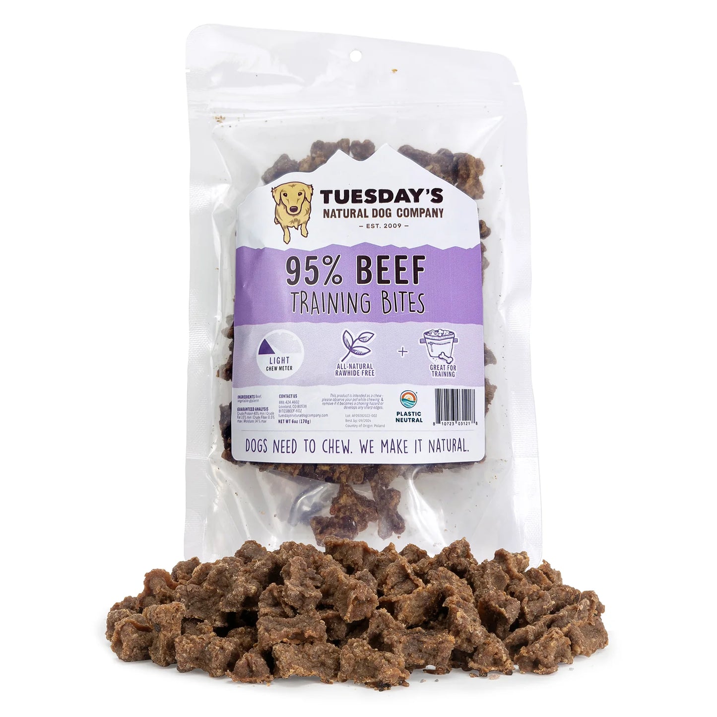 Tuesday's 95% Beef Training Bites - 6 oz