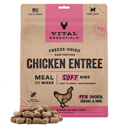 Vital Essentials Chicken Cat Entree Soft Nibs 12oz