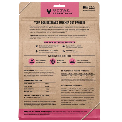 Vital Essentials Freeze Dried Chicken Entree Mini Nibs 14oz Bag