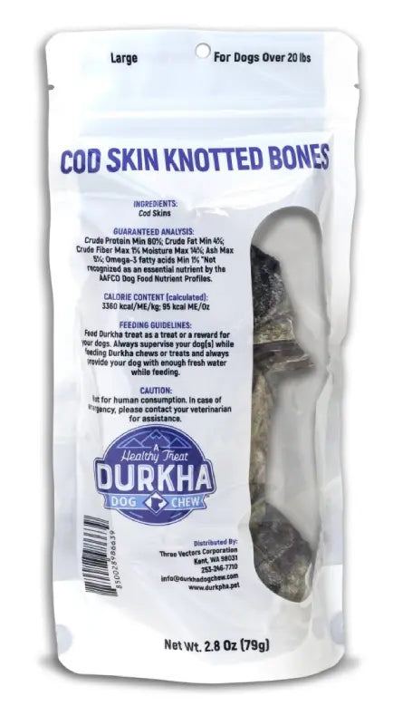 Durkha Cod Skin Knotted Bone Large 2.5oz