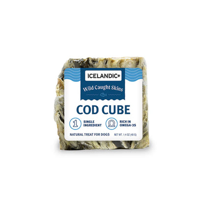 icelandic+ Plus Large Cod Skin 2" Cube Dog Treat