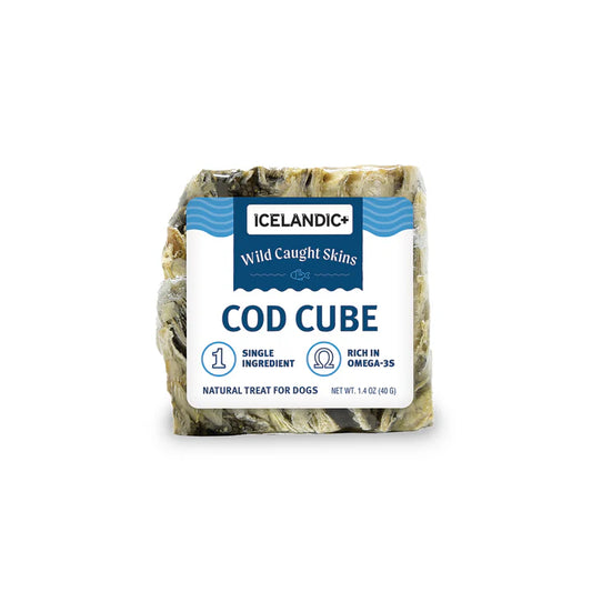 icelandic+ Plus Large Cod Skin 2" Cube Dog Treat