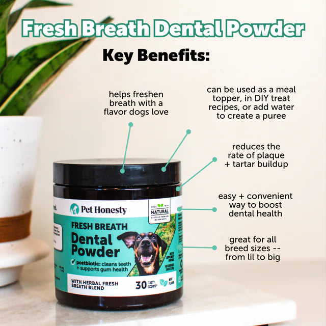 Pet Honesty Fresh Breath Dental Powder for Dogs (30 servings)