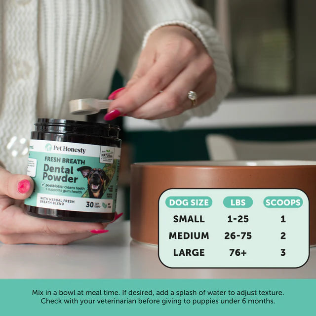 Pet Honesty Fresh Breath Dental Powder for Dogs (30 servings)