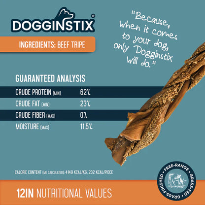 DogginStix 12" Braided Beef Tripe