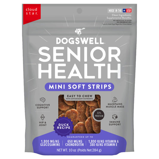 Dogswell Senior Health Mini Soft Strip, Duck 4oz