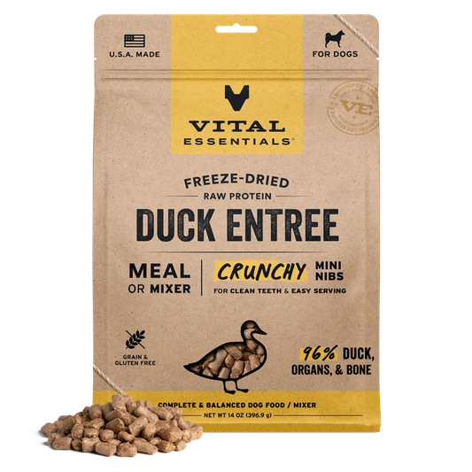 Vital Essentials Freeze Dried Duck Entree Mini Nibs 14oz Bag
