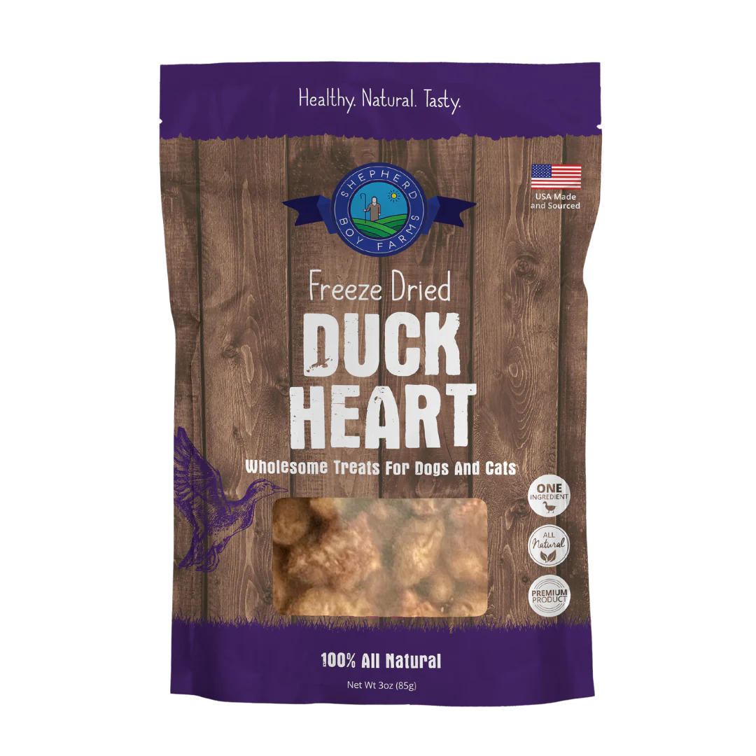 Shepherd Boy Farms FD Duck Heart Treats 3oz