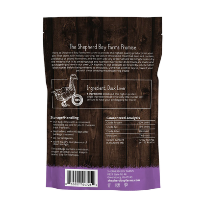 Shepherd Boy Farms FD Duck Liver Treats 3oz