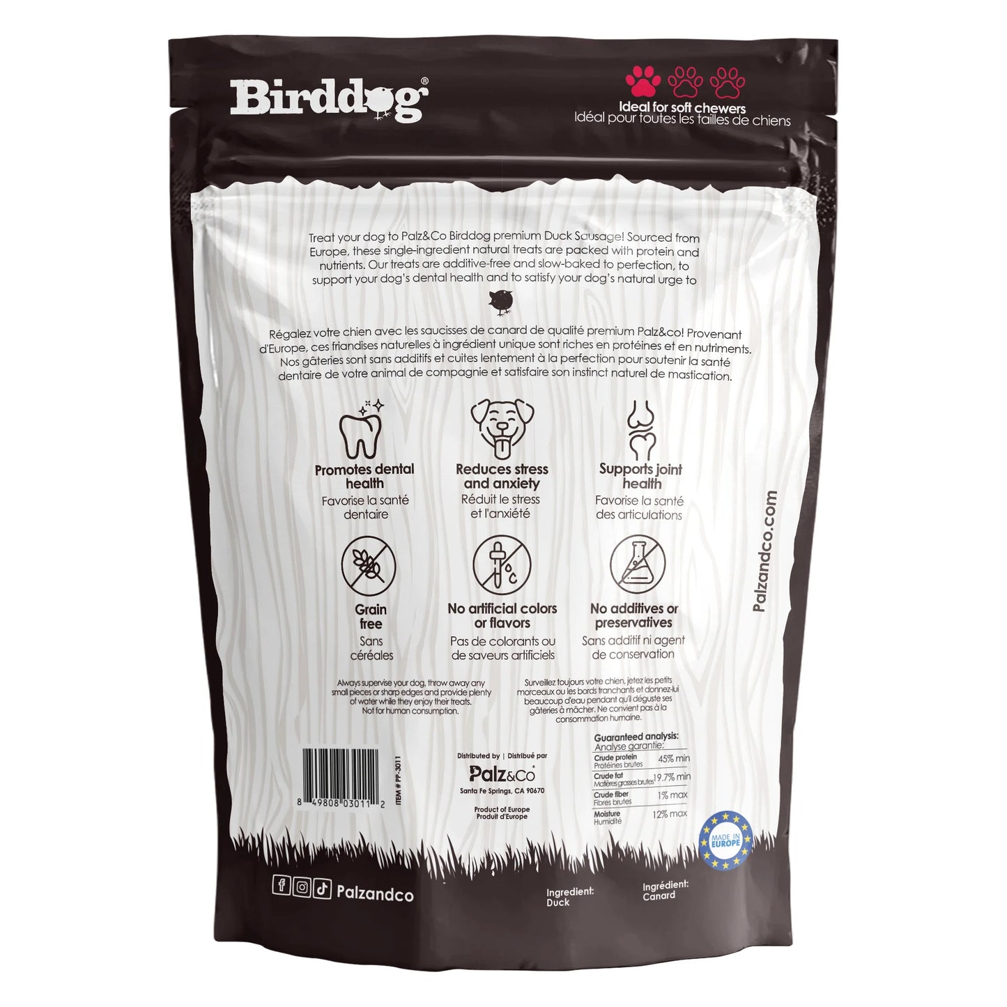 Palz & Co BirdDog Duck Sausage 8 Pack