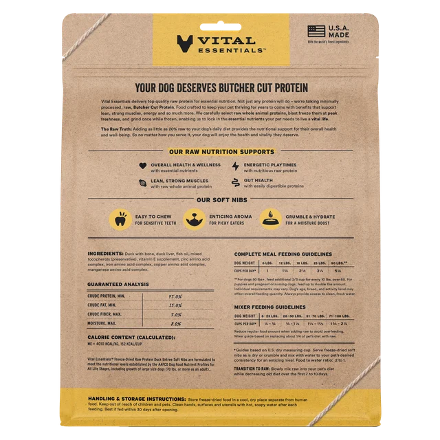 Vital Essentials Duck Entree Soft Nibs 14oz