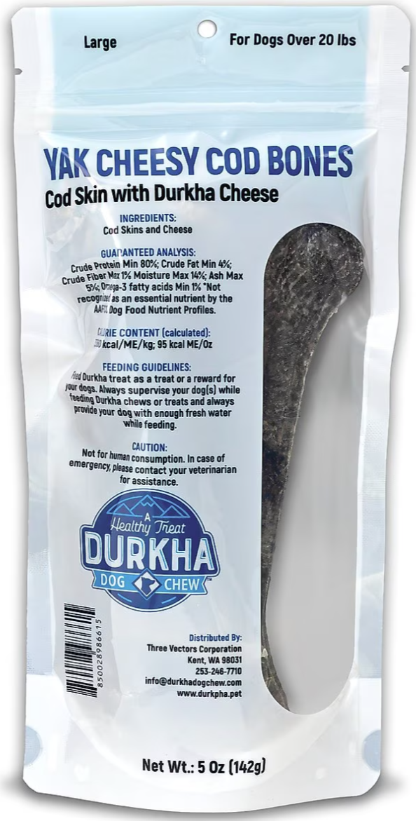 Durkha Yak Cheesy Cod Skin Bone 7" Large
