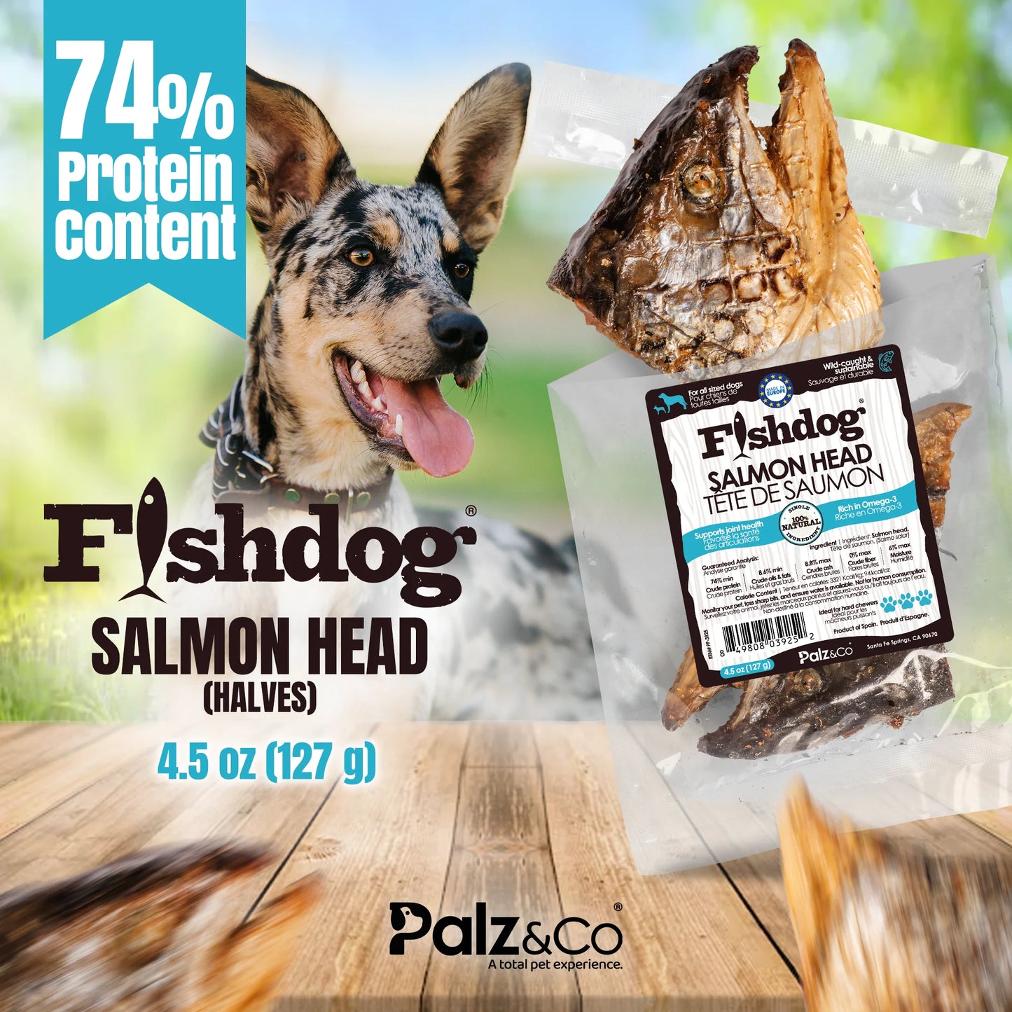 Palz & Co Fishdog Salmon Head (halves) - 4.5 oz
