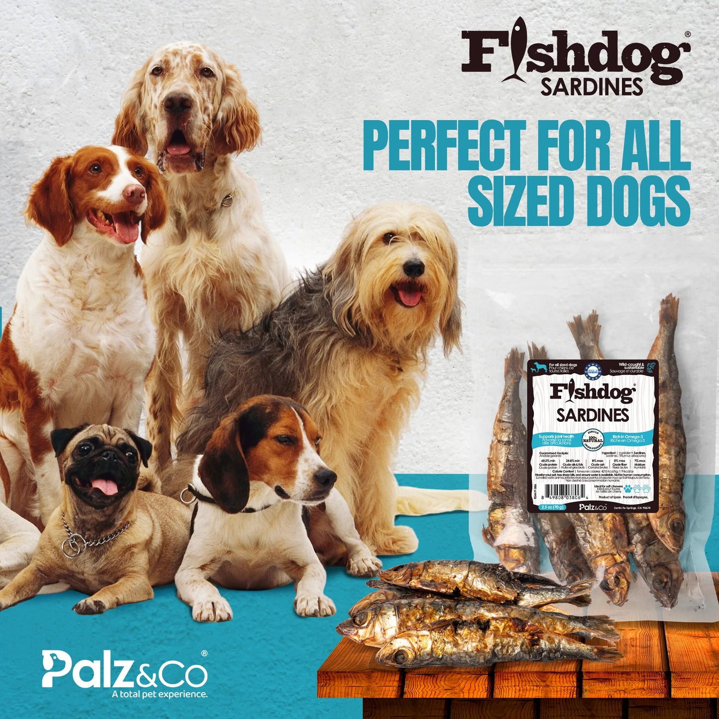 Palz & Co Fishdog Sardines - 2.5 oz