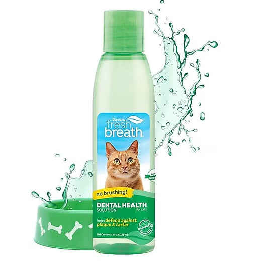 TropiClean Fresh Breath Dental Water Additive for Cats, 8oz bottle