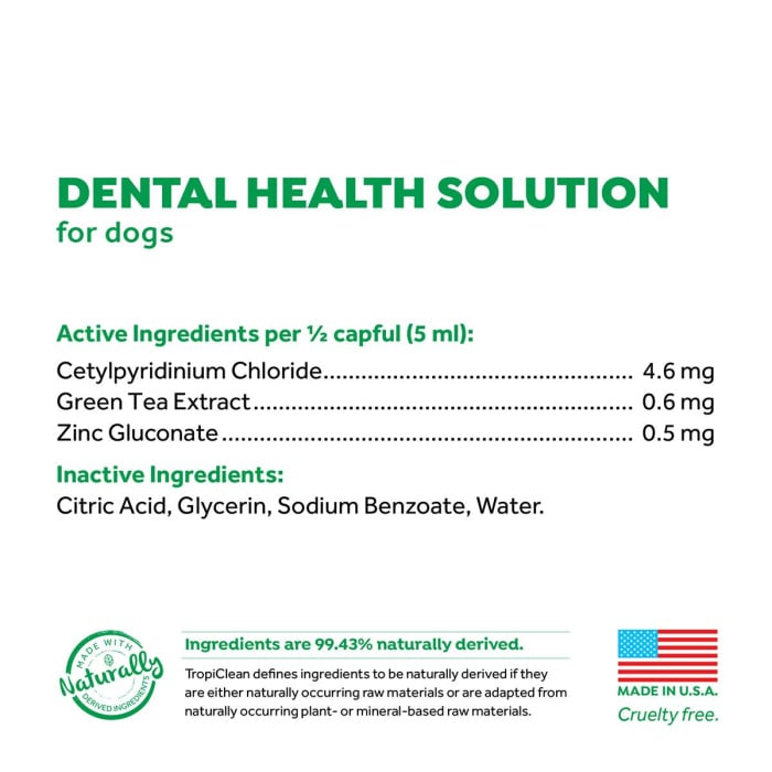 TropiClean Fresh Breath Dental Water Additive for Dogs, 8oz bottle