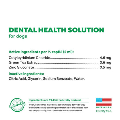 TropiClean Fresh Breath Dental Water Additive for Dogs, 8oz bottle