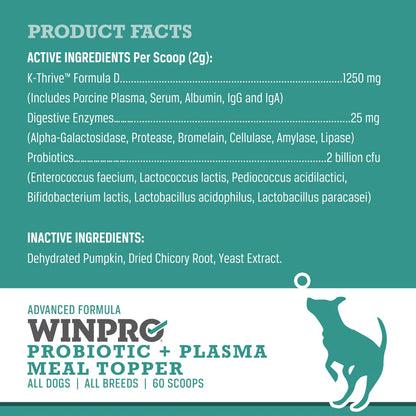 Winpro Pet Probiotic + Plasma Meal Topper