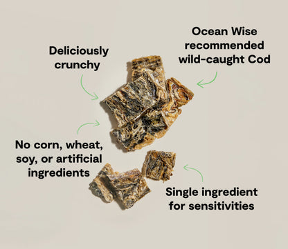 Open Farm Dehydrated Cod Skins Dog Treats 2.25oz