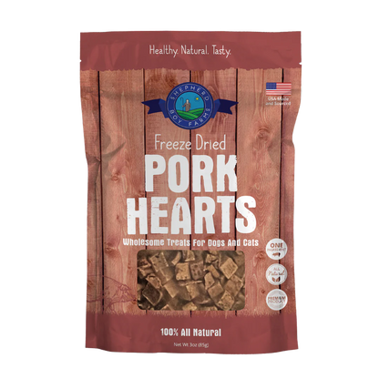 Shepherd Boy Farms FD Pork Hearts Treats 3oz