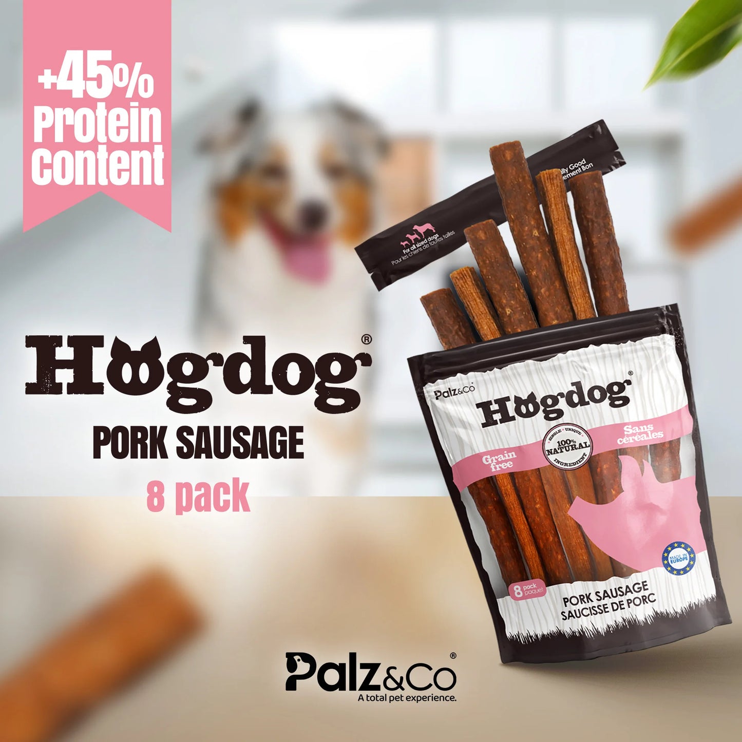 Palz & Co Hogdog Pork Sausage 8 Pack