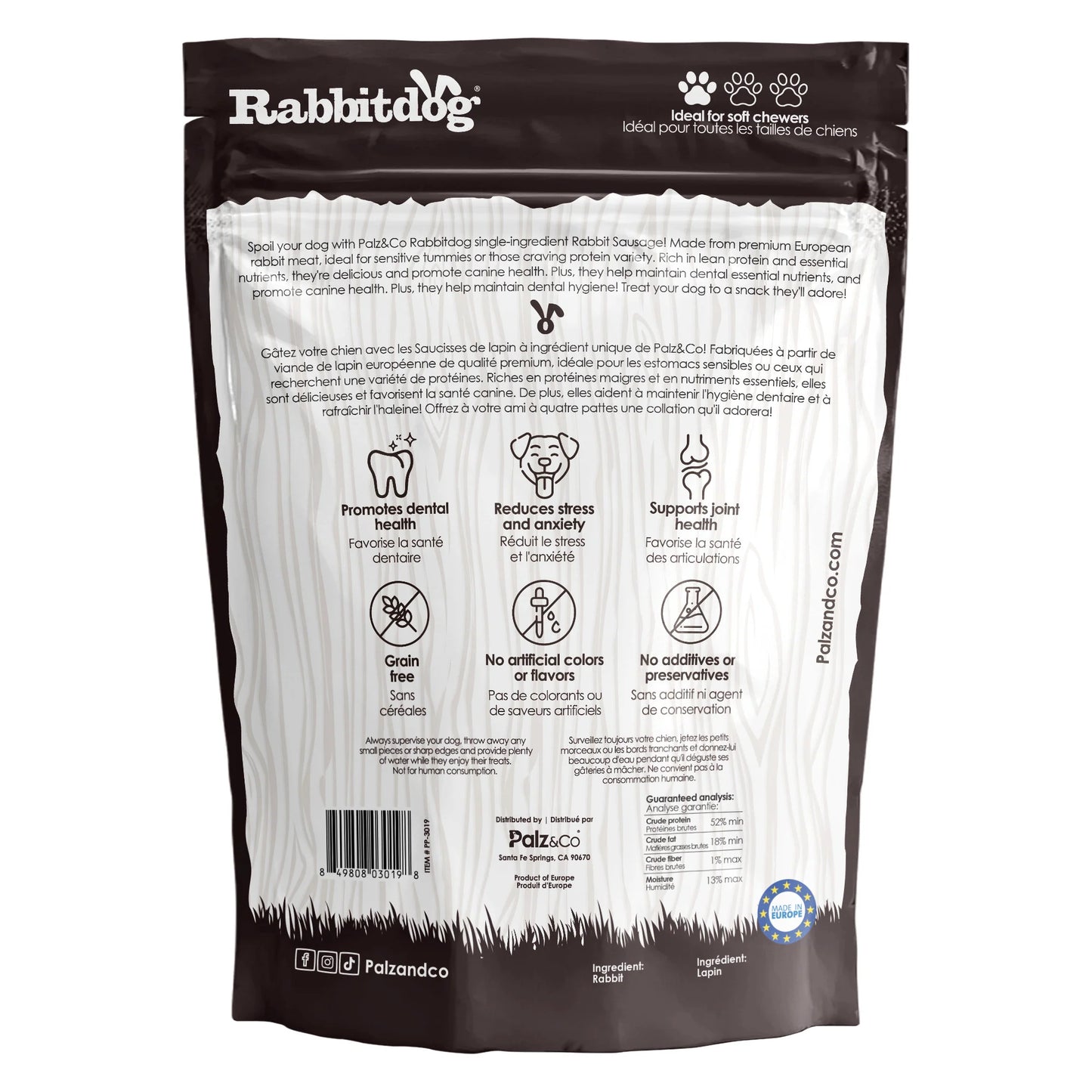 Palz & Co RabbitDog Rabbit Sausage 8 Pack
