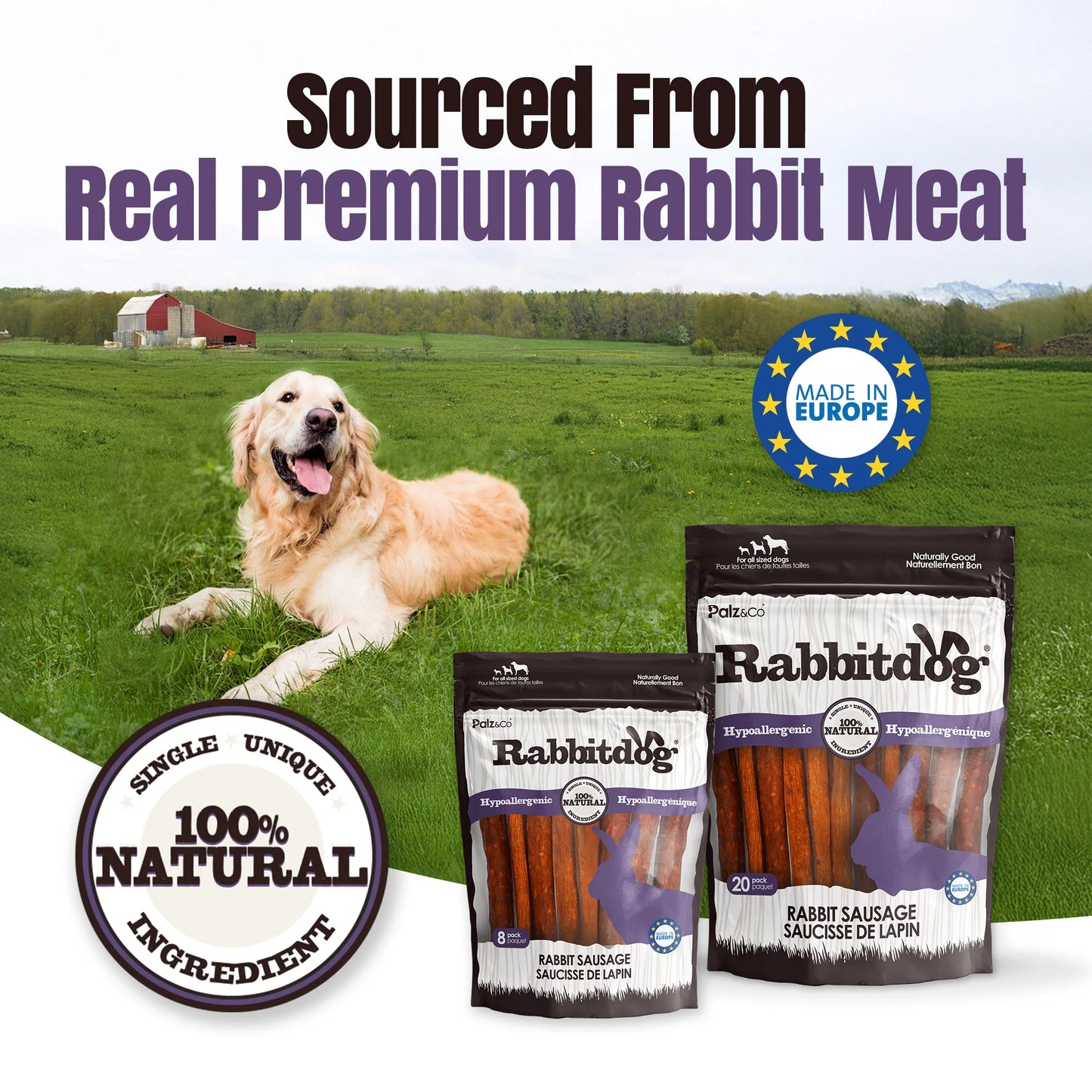 Palz & Co RabbitDog Rabbit Sausage 8 Pack