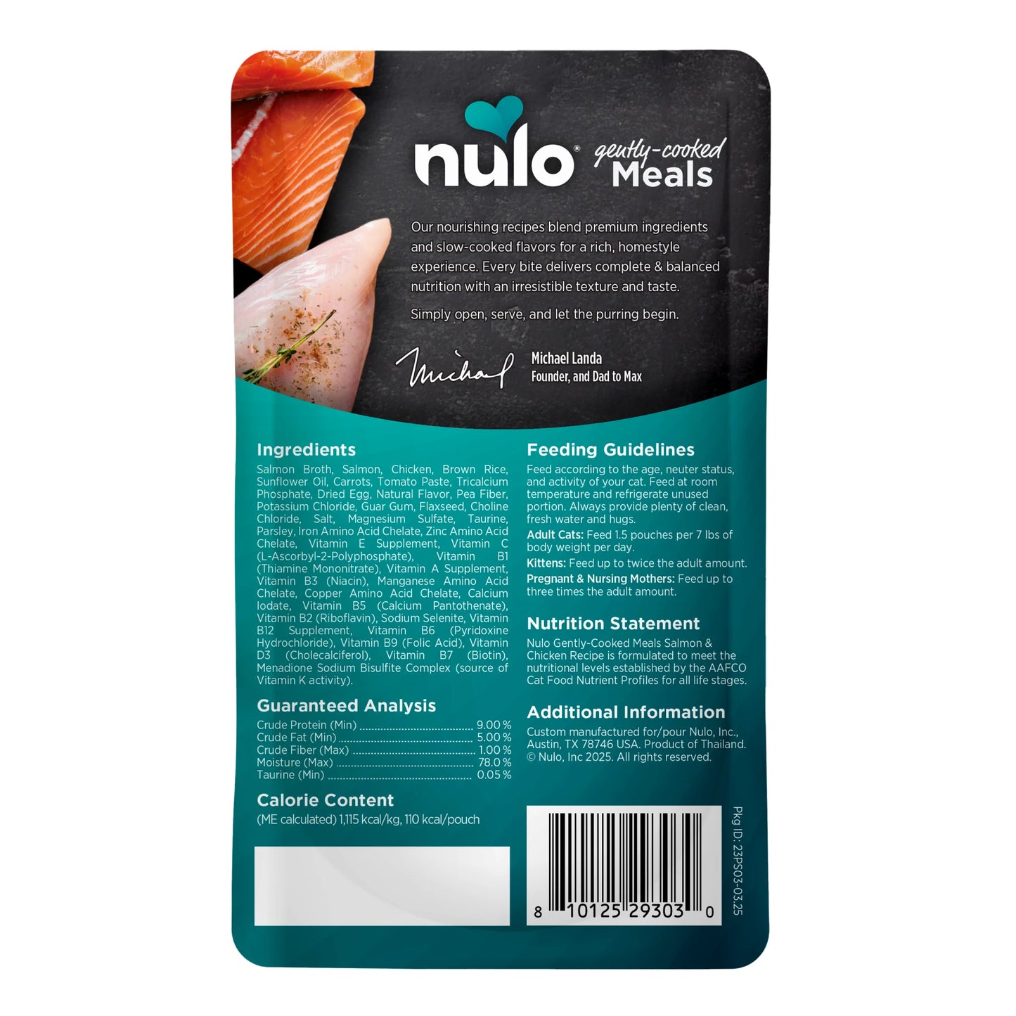 Nulo Gently Cooked Cat Meals Salmon & Chicken Recipe
