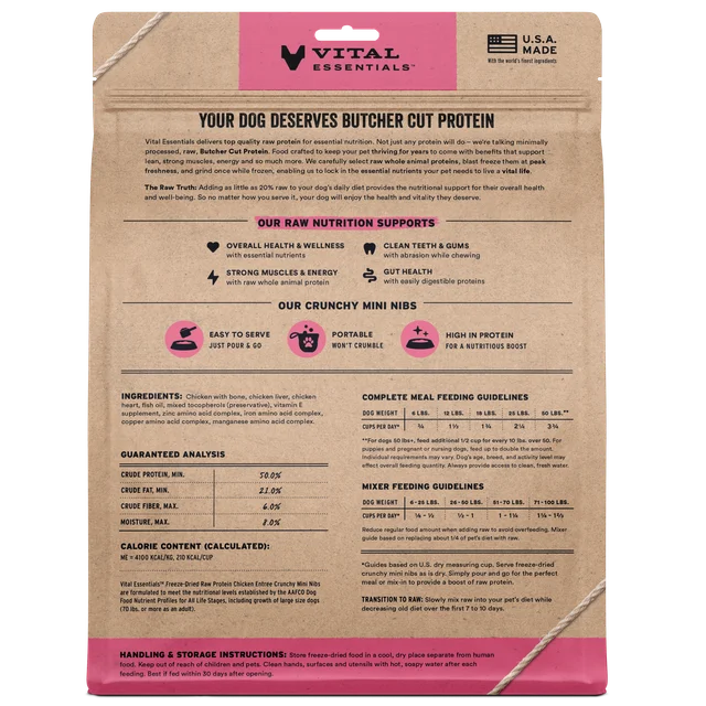 Vital Essentials Chicken Crunchy Mini Nibs Entree 25oz