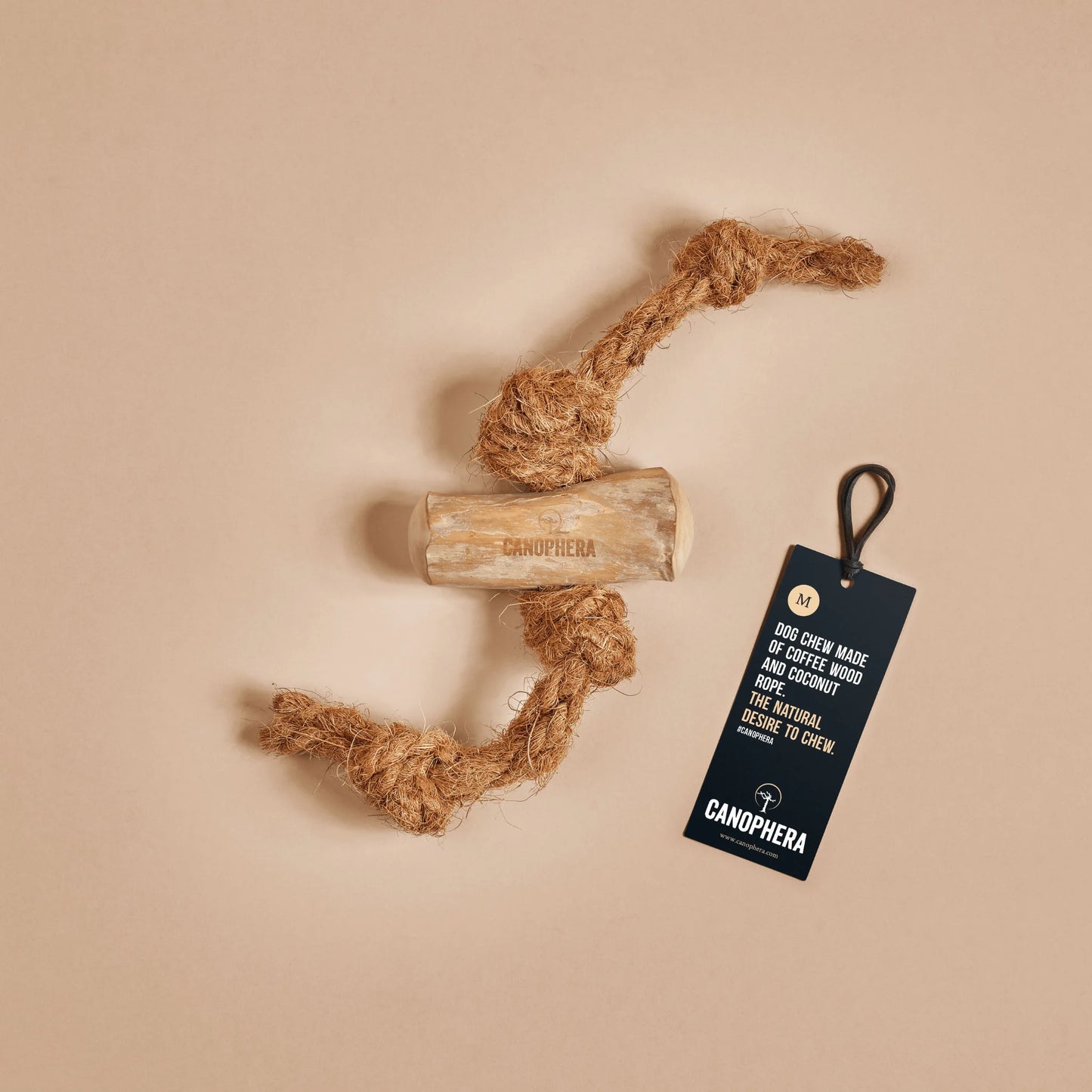 Canophera Dog Chew Coffee Wood and Coconut Rope S, M, L, XL