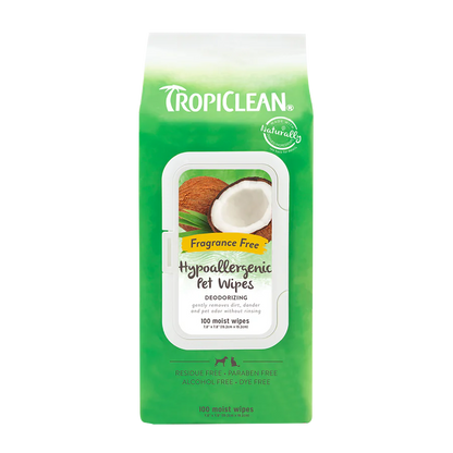 TropicClean Hypoallergenic Pet Wipes 100