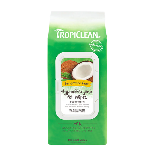 TropicClean Hypoallergenic Pet Wipes 100