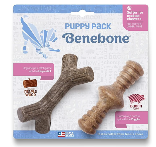 Benebone Puppy 2 Pack Maple Wood\Zaggler Chew Toy