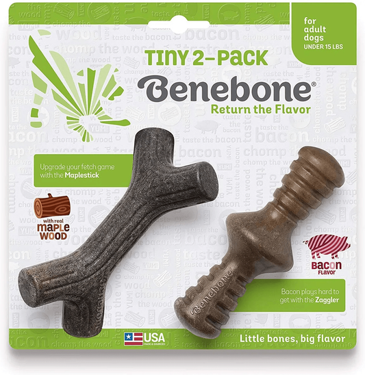 Benebone 2-Pack Maplestick/Zaggler Bacon Tiny